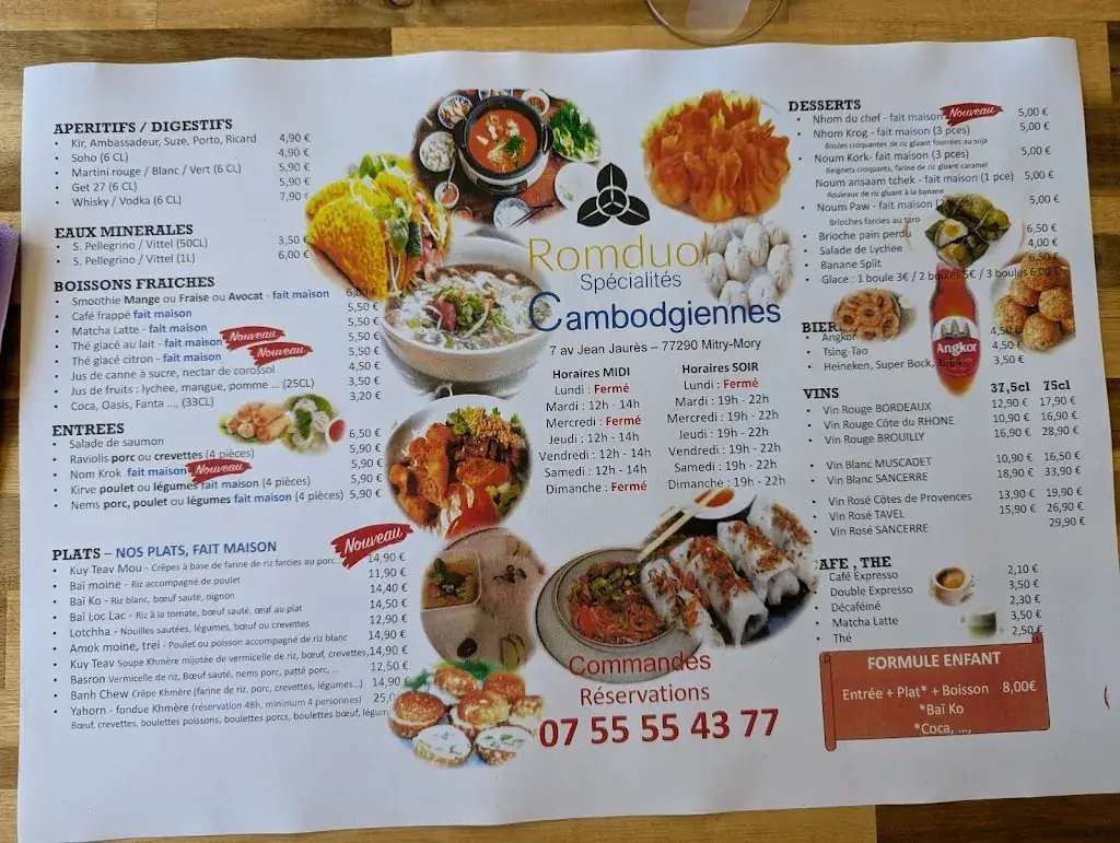 Menu_Restaurant ROMDUOL ''spécialités Cambodgiennes''_Mitry-Mory_image_3