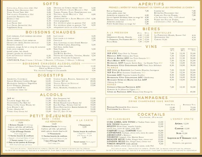 Menu_Le Nemours_Paris_image_1