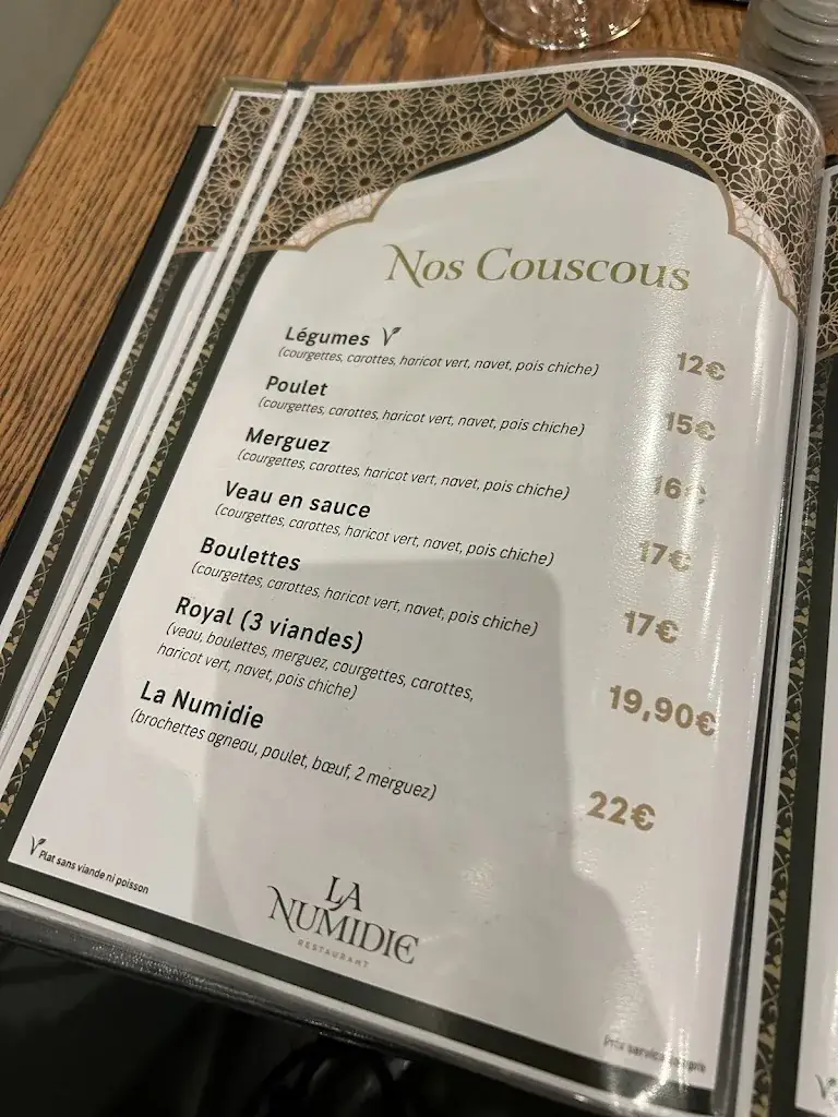 Menu_Restaurant La Numidie_Montrouge_immagine_3