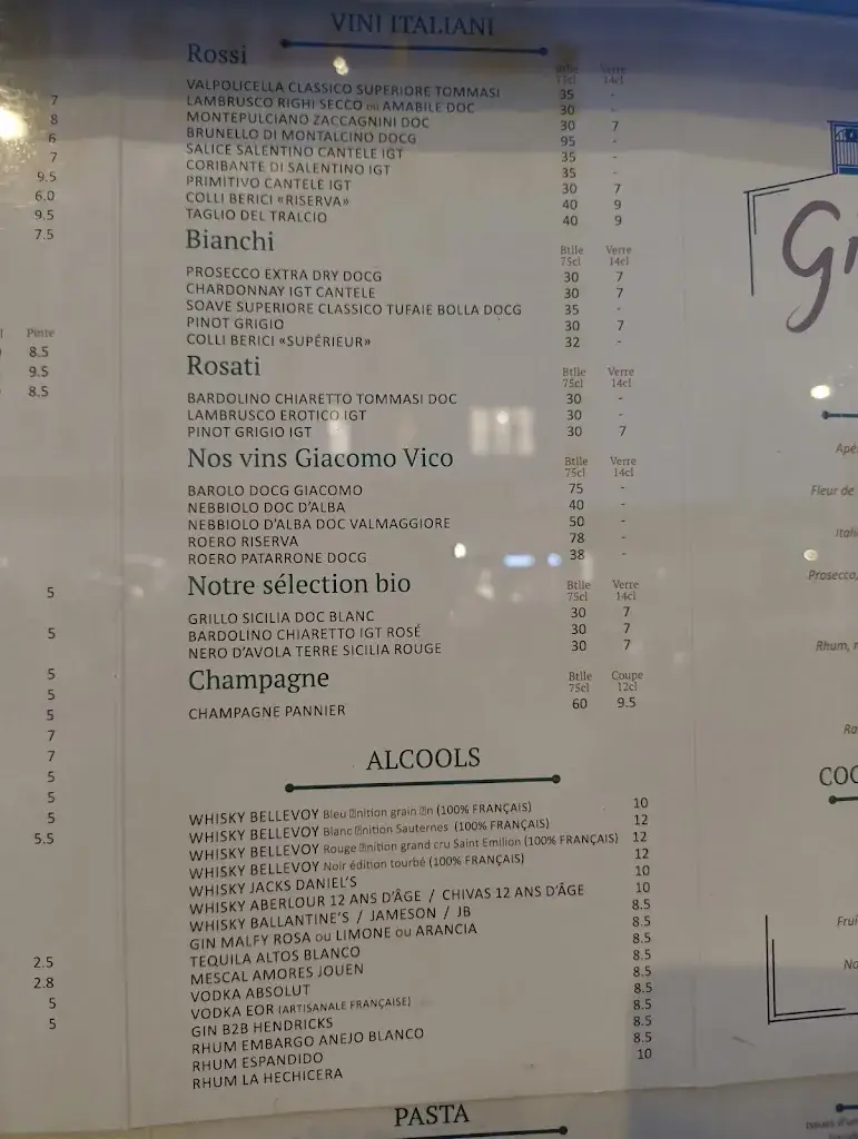 Menü_Giacomo-Ristorante Trattoria Caffe_Nogent-sur-Marne_Bild_2