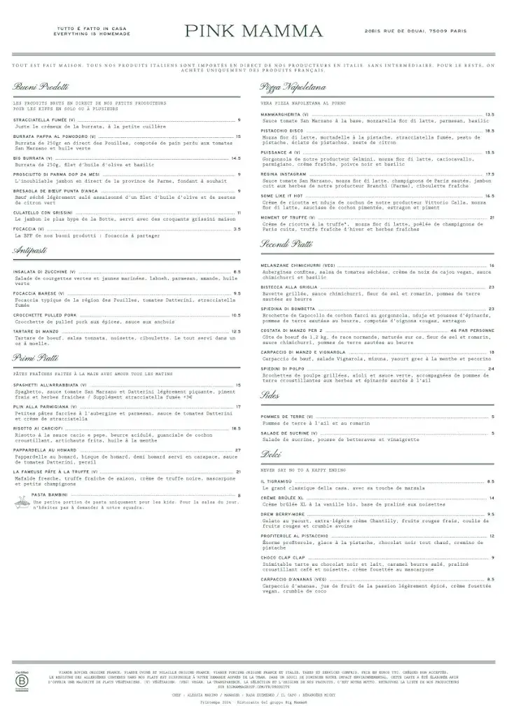 Menü_Pink Mamma_Paris_Bild_2