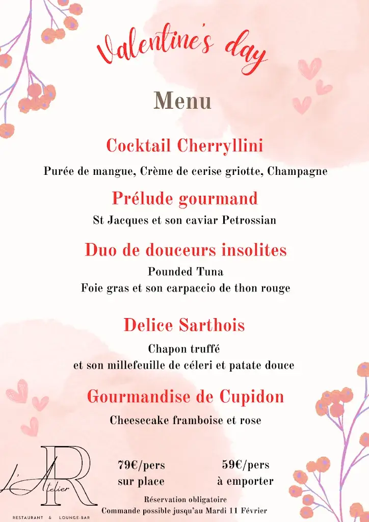 Menu_L'Atelier Restaurant_L'Isle-Adam_image_1