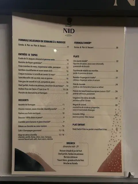 Menu_Le Nid Restaurant_L'Isle-Adam_image_3