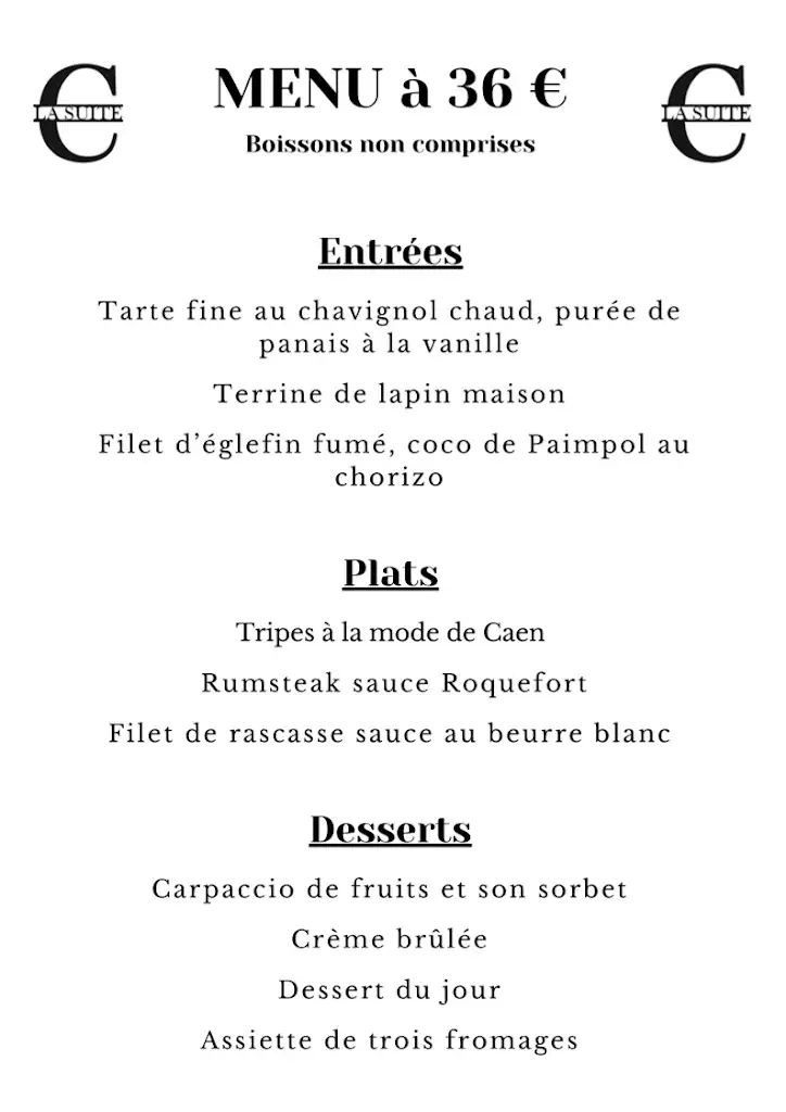 Menu_Hôtel Restaurant C La Suite_Pomponne_image_1