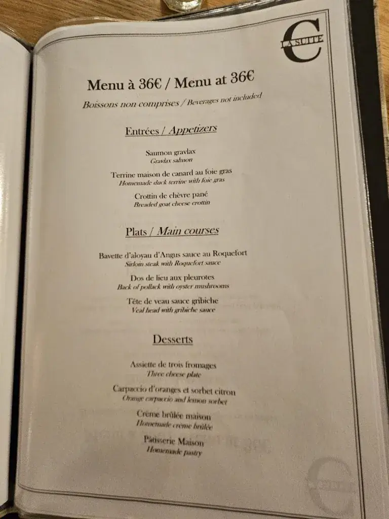 Menu_Hôtel Restaurant C La Suite_Pomponne_image_3