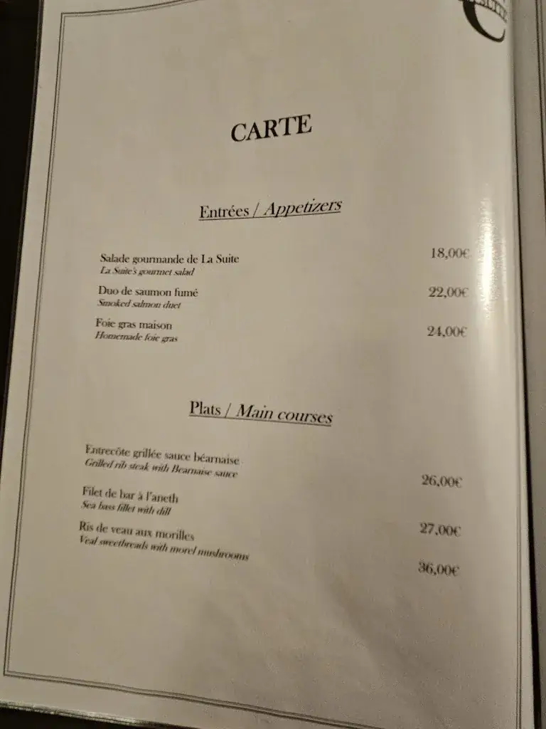 Menu_Hôtel Restaurant C La Suite_Pomponne_image_4