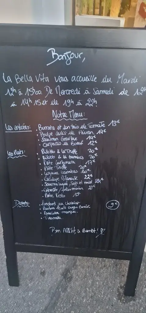 Menu_LA BELLA VITA : RESTAURANT ITALIEN - SALLE DE RECEPTION_Pierrelaye_image_4