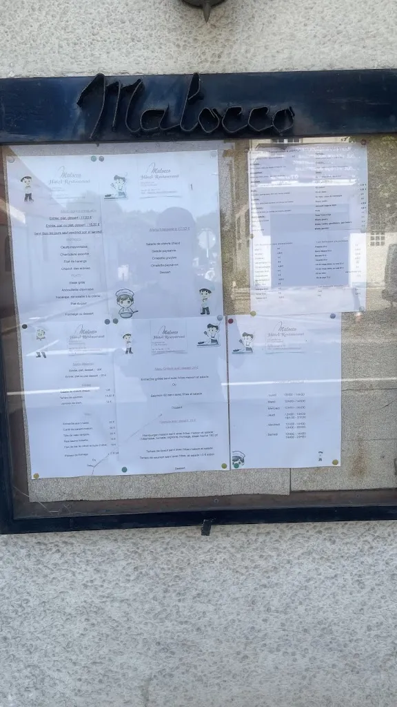 Menu_Restaurant Hôtel Malocco à Pontcarré_Pontcarré_image_1
