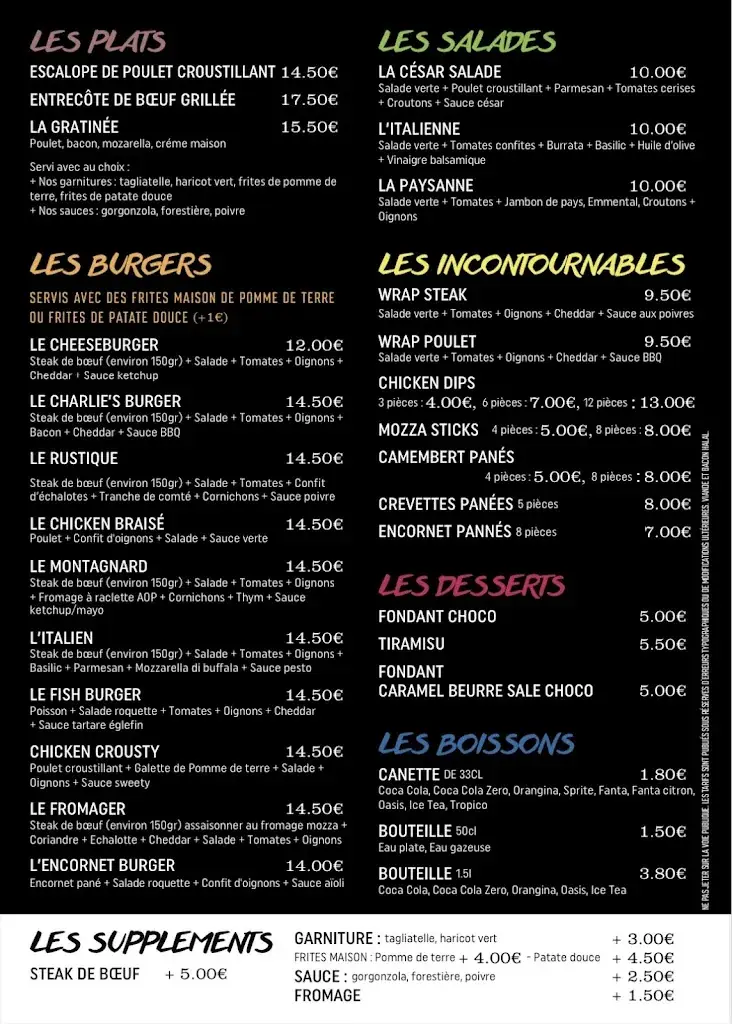 Menu_Charlie's factory_Pontcarré_image_1