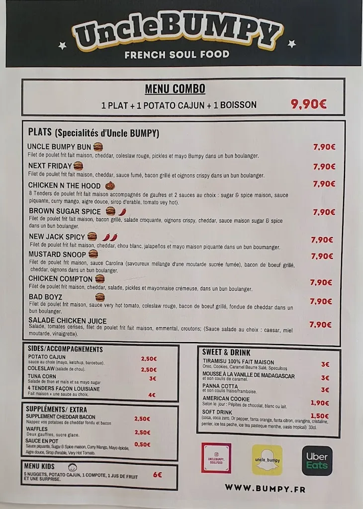 Menu_UNCLE BUMPY NOISY LE SEC_Noisy-le-Sec_image_1