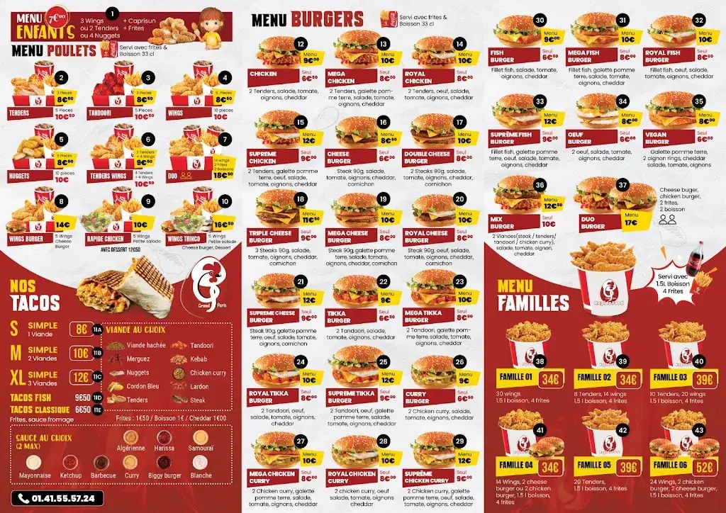 Menu_GRAND PARIS RAPIDE FOOD_Noisy-le-Sec_image_1