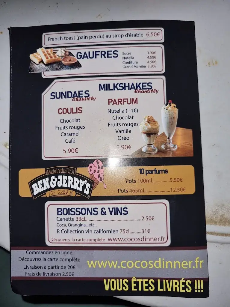 Menu_Coco's Dinner Fleurieu_Fleurieu-sur-Saône_image_2