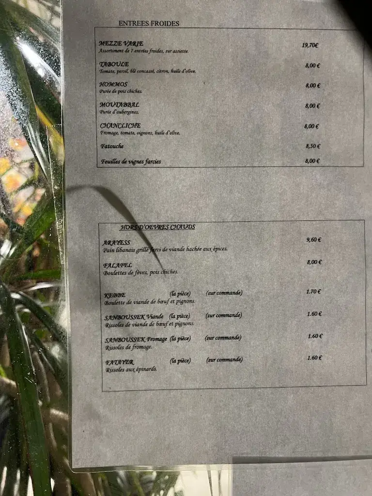 Menu_La Fenicia_Nanterre_image_1