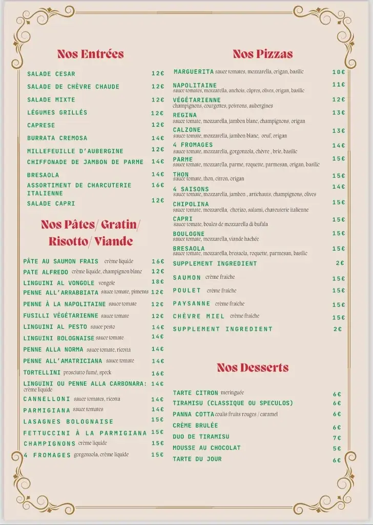 Menu_Capri restaurant italien_Nanterre_image_4