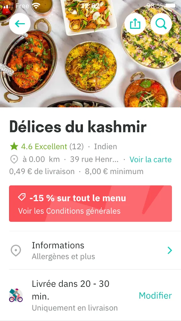 Menu_Délices du Kashmir_Nanterre_image_2