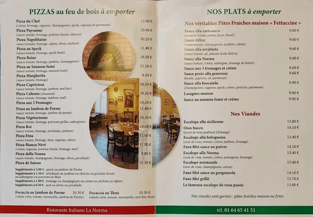 Menu_Pizzeria Restaurant La Norma_Saint-Denis-lès-Rebais_image_1