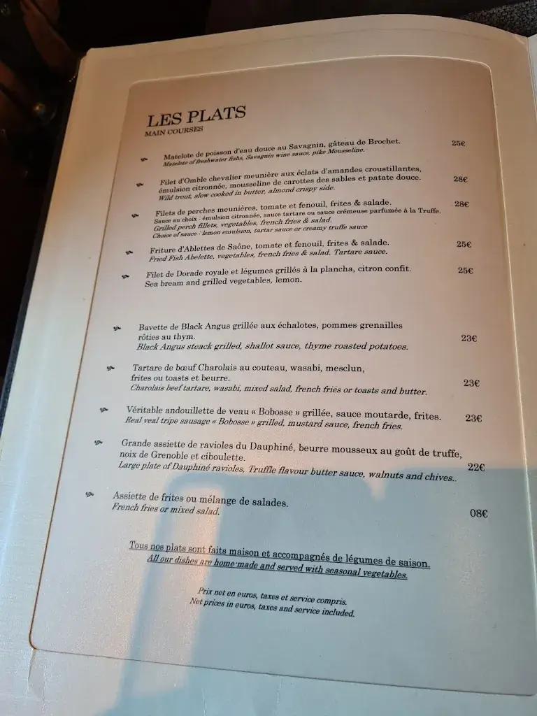 Menu_Restaurant Le Muratore 