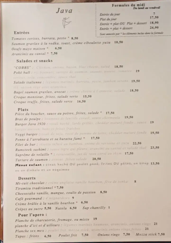Menu_La Java_Pantin_image_1