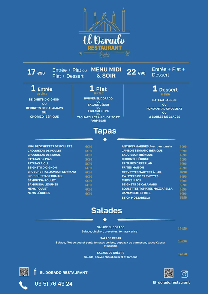 Menu_El Dorado restaurant_Saint-Chéron_image_1