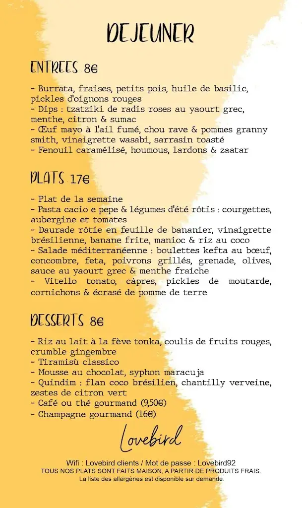 Menü_Lovebird Saint-Cloud_Saint-Cloud_Bild_2