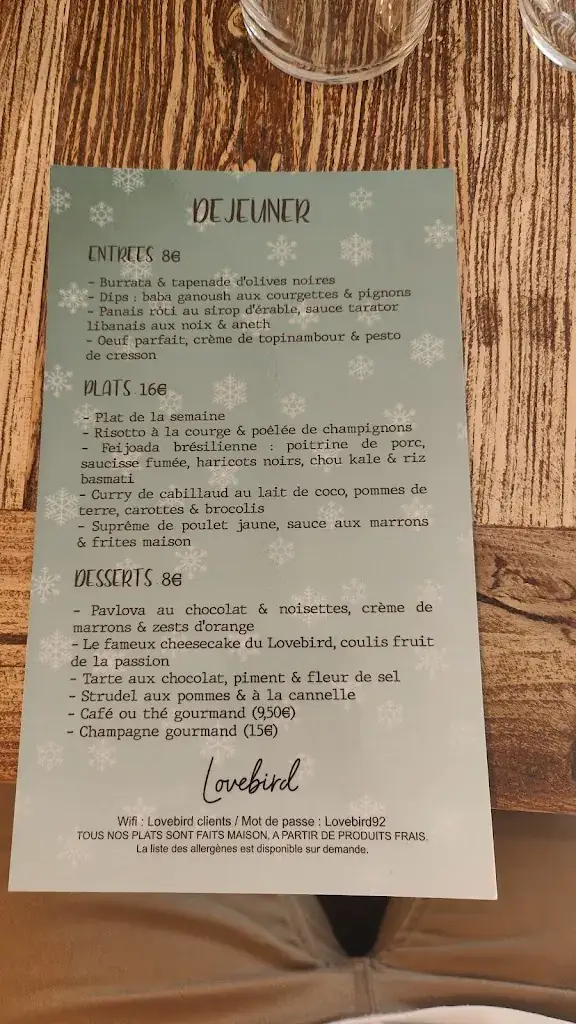 Menü_Lovebird Saint-Cloud_Saint-Cloud_Bild_3