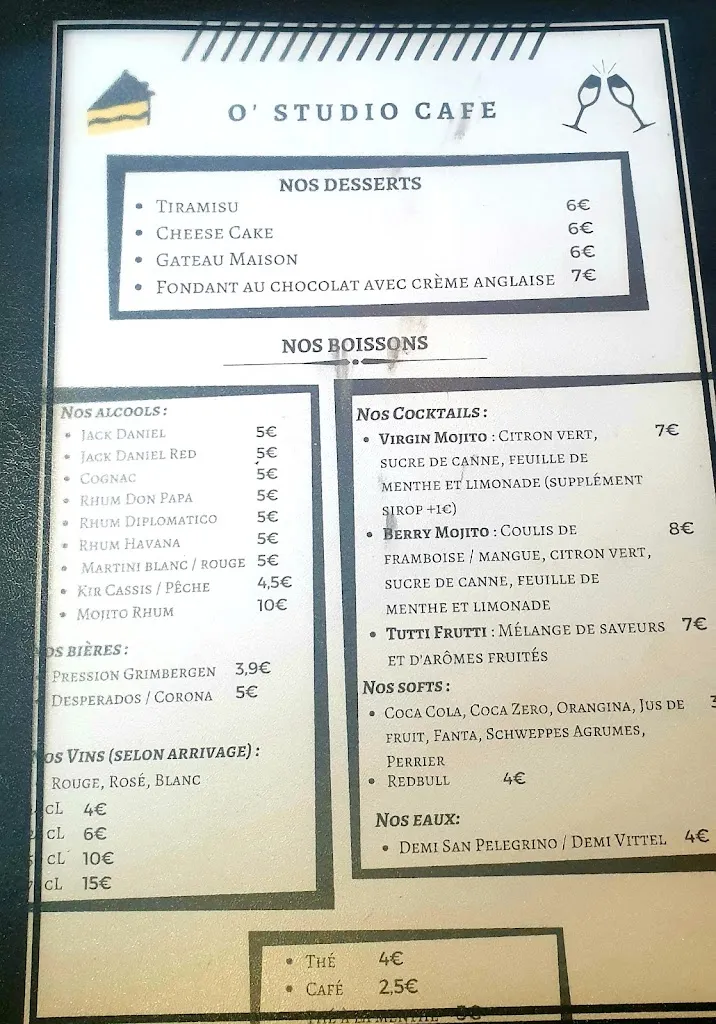 Menu_O´Studio Café_Romainville_image_3
