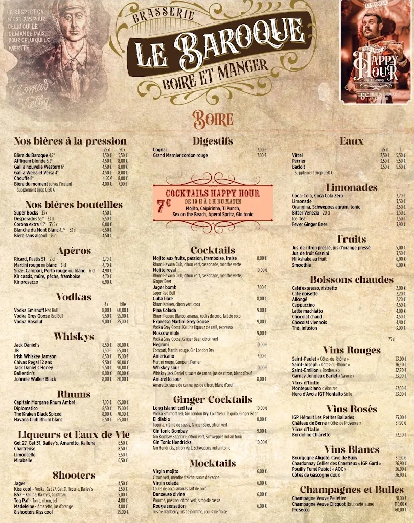 Menu_Le Baroque Bar - Restaurant_Thonon-les-Bains_image_1