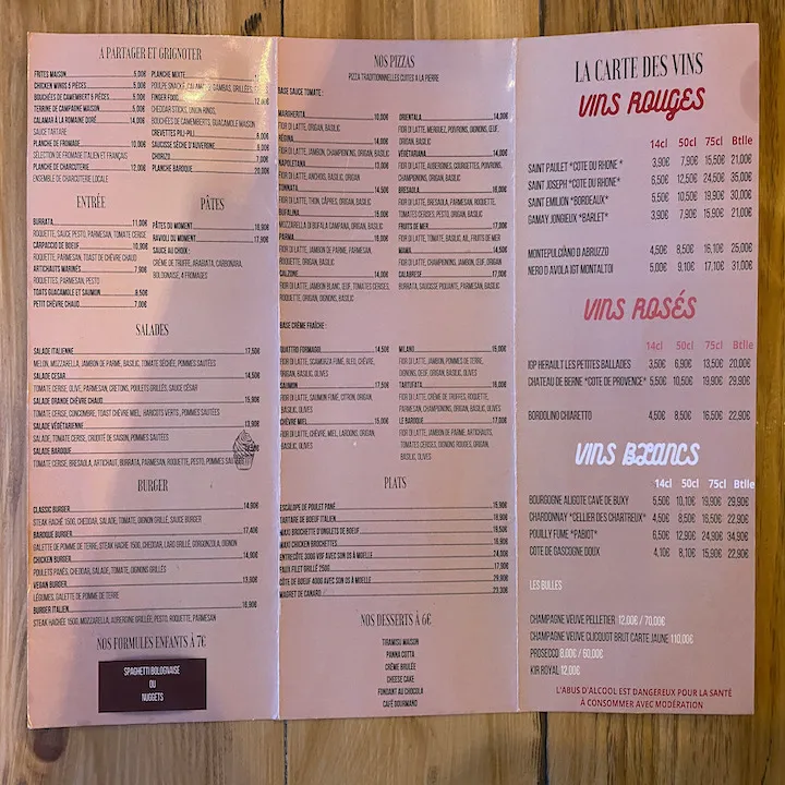 Menu_Le Baroque Bar - Restaurant_Thonon-les-Bains_image_4