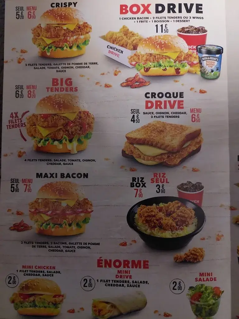 Menu_CHICKEN DRIVE ROMAINVILLE_Romainville_image_3