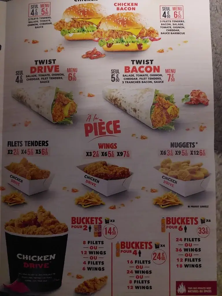 Menu_CHICKEN DRIVE ROMAINVILLE_Romainville_image_4