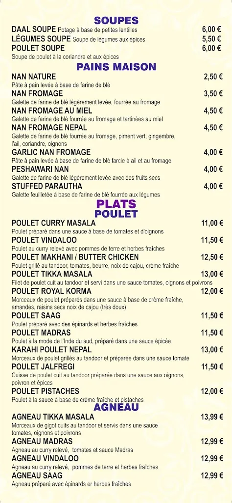 Menu_Restaurant Namaste Nepal_Romainville_image_3