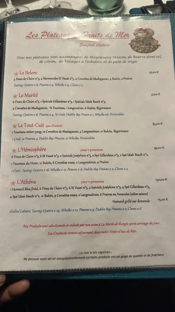 Menu_LE VIVIER DE LA MER_Roissy-en-France_image_1