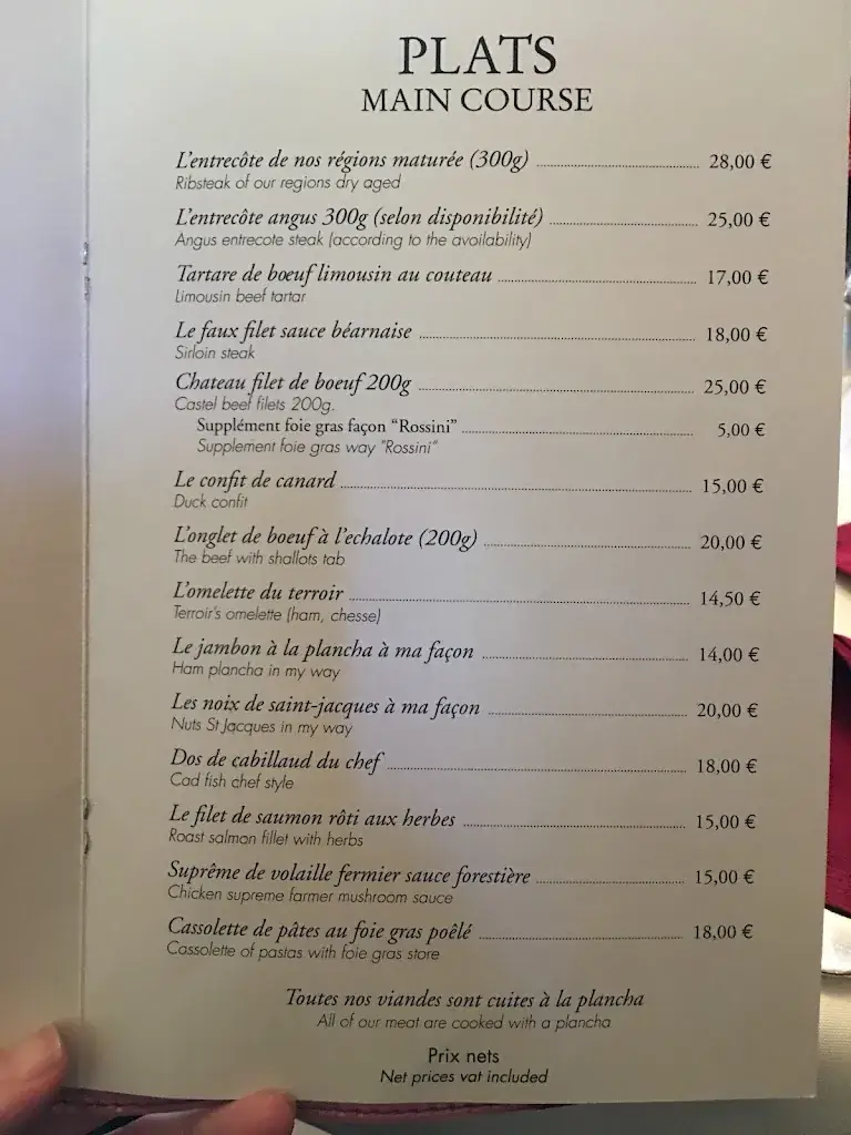 Menu_La Brasserie du Terroir_Roissy-en-France_image_2