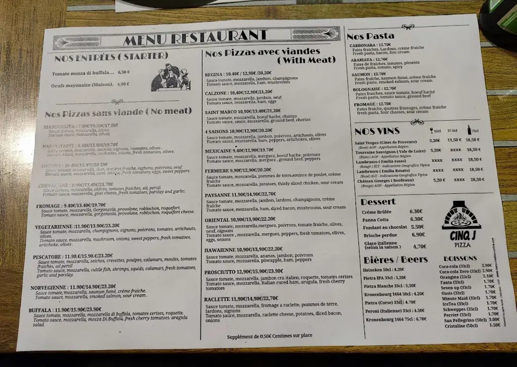 Menu_Pizzeria Felice_Roissy-en-France_image_2