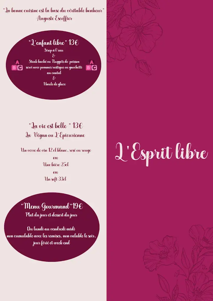 Menu_l'Esprit Libre Restaurant at Aiden by Best Western_Roissy-en-France_immagine_4