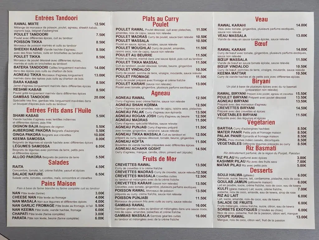 Menu_Le Rawal_Saint-Denis_image_1