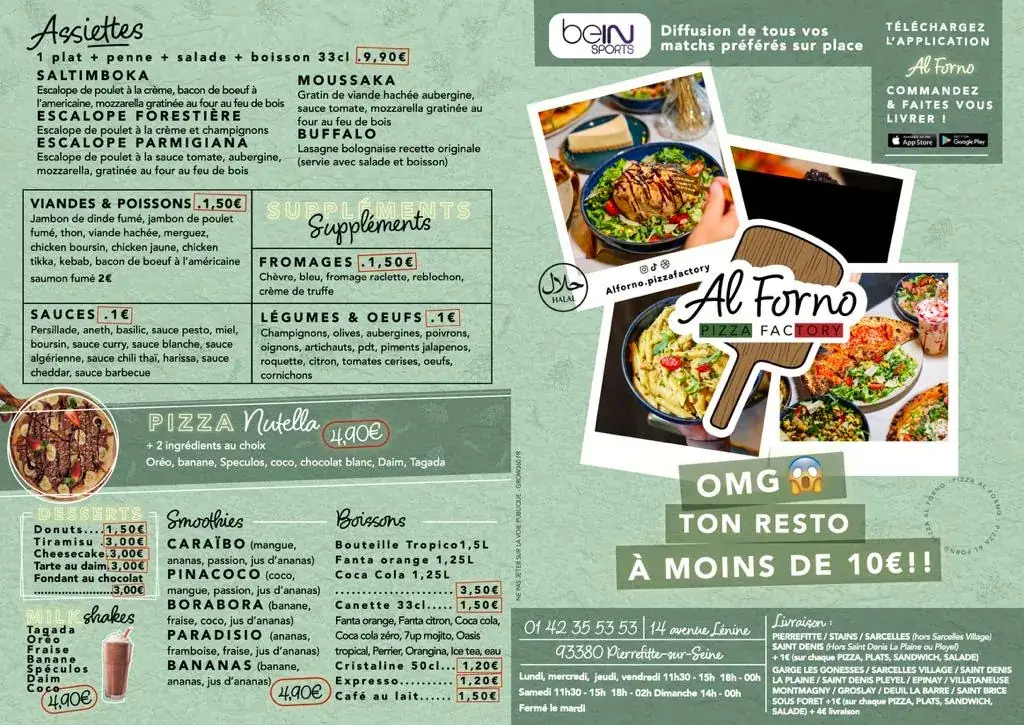 Menu_Al Forno_Saint-Denis_image_1