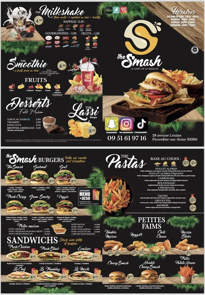 Menü_The Smash & Thaï_Saint-Denis_Bild_1