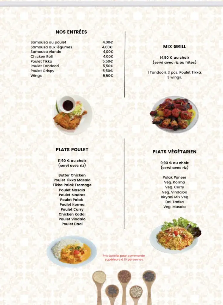 Menu_Zam Zam restaurant indian_Saint-Denis_image_1