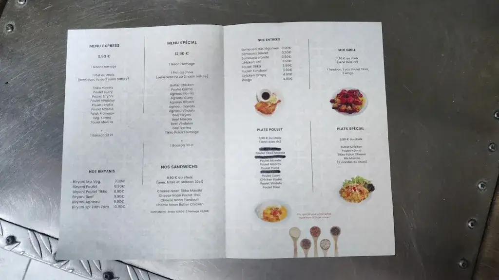 Menu_Zam Zam restaurant indian_Saint-Denis_image_4