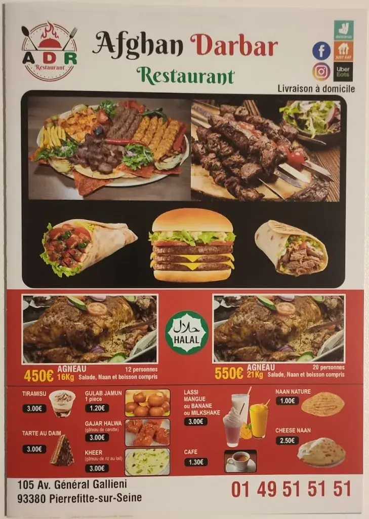 Menu_Afghan Darbar Restaurant_Saint-Denis_image_4