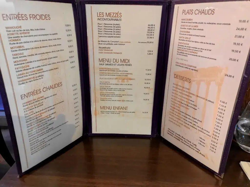 Menu_Comptoir Libanais Échirolles - Restaurant Le Libanais à Échirolles_Échirolles_image_4