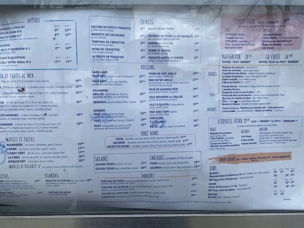 Menu_La Criée Rosny sous Bois_Rosny-sous-Bois_image_1