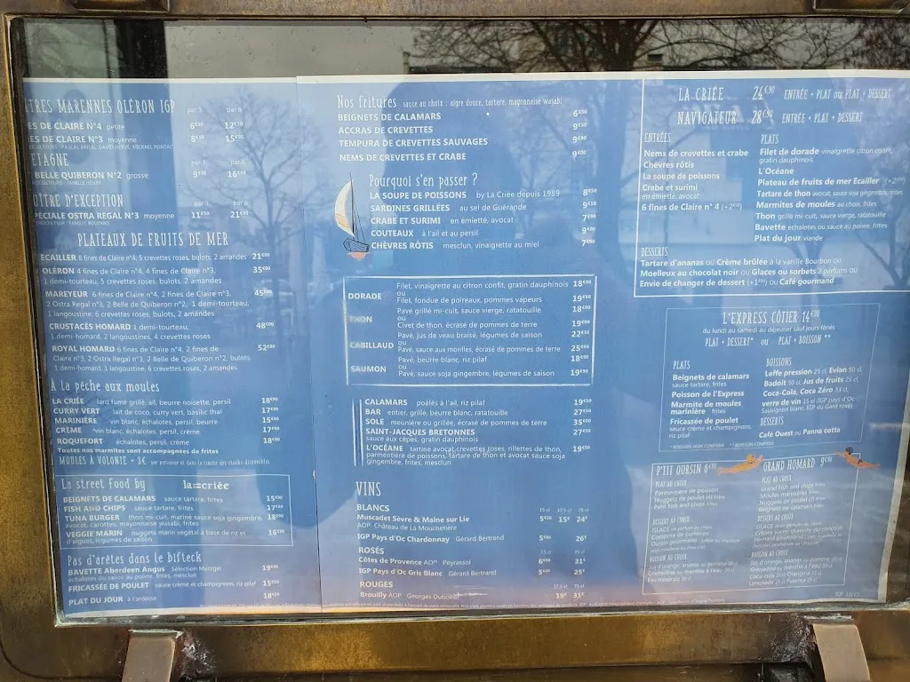 Menu_La Criée Rosny sous Bois_Rosny-sous-Bois_image_2