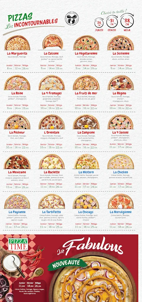 Menu_Pizza Time® Rosny-sous-Bois_Rosny-sous-Bois_image_1