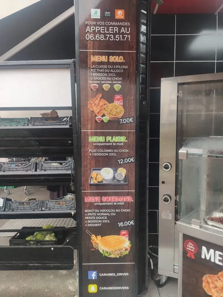 Menu_Caraïbes Driver’s_Rosny-sous-Bois_image_1