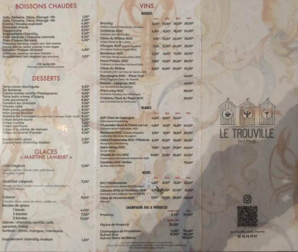 Menu_Restaurant Le Trouville_Saint-Mandé_image_1