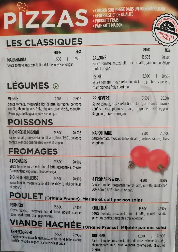 Menu_Le Four de Marco_Saint-Prix_image_3