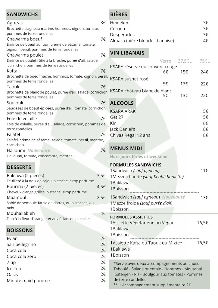 Menu_Le Domaine Libanais_Santeny_image_2