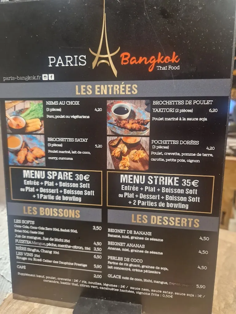 Menu_Paris Bangkok - Bowlcenter Echirolles_Échirolles_image_1